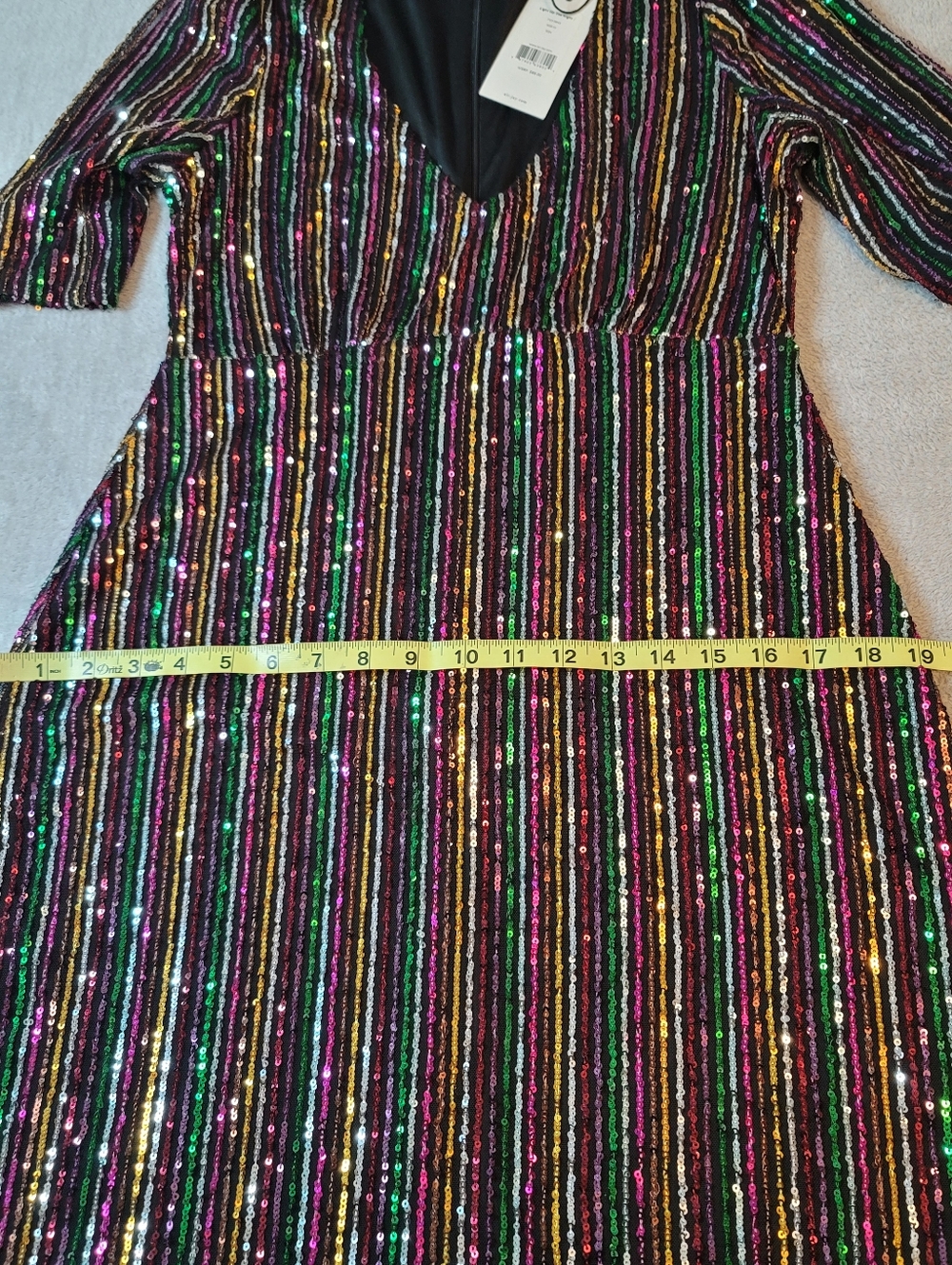 Ali & Jay Rainbow Sequin Stripe Mini Dress - NWT Size M - Picture 6 of 7